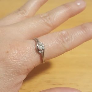 Sold: Sterling Diamond Cluster Ring Size 7.25